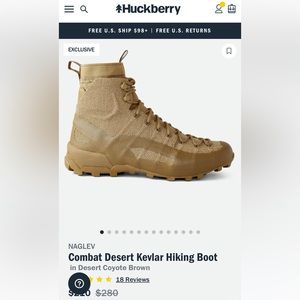 NAGLEV Huckberry Combat Desert Kevlar Hiking Boot